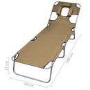 vidaXL tópszínű fejpárnás / állítható támlás összecsukható napozóágy