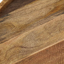 vidaXL tömör mangófa és acél dohányzóasztal 50 x 40 cm