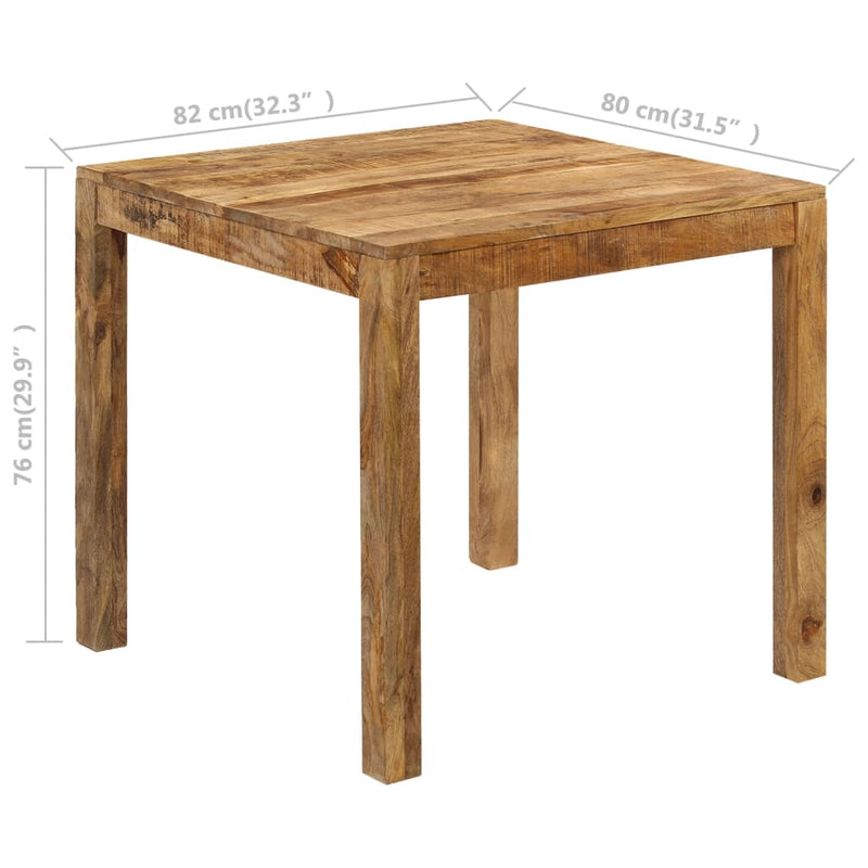 vidaXL tömör mangófa étkezőasztal 82 x 80 x 76 cm