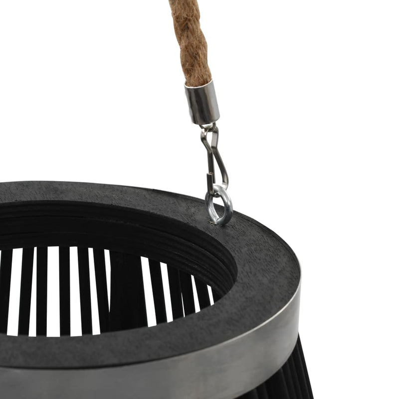 vidaXL fekete bambusz függő gyertyatartó lámpás, 60 cm