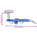 vidaXL kék acél összecsukható napozóágy napellenzővel és kerékkel