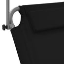 vidaXL fekete acél összecsukható napozóágy napellenzővel és kerékkel