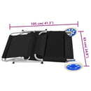 vidaXL fekete acél összecsukható napozóágy napellenzővel és kerékkel