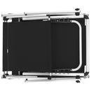 vidaXL fekete összecsukható alumínium és textilén napozóágy tetővel