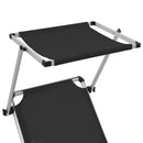 vidaXL fekete összecsukható alumínium és textilén napozóágy tetővel