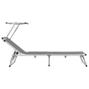 vidaXL szürke összecsukható alumínium és textilén napozóágy tetővel