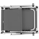 vidaXL szürke összecsukható alumínium és textilén napozóágy tetővel