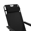 vidaXL 2 db fekete összecsukható acél napozóágy lábtartóval