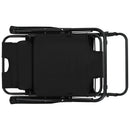 vidaXL 2 db fekete összecsukható acél napozóágy lábtartóval