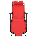 vidaXL 2 db piros összecsukható acél napozóágy lábtartóval