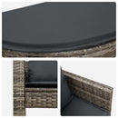 vidaXL szürke 2 személyes polyrattan kerti kanapé párnákkal/ernyővel