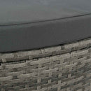 vidaXL szürke 2 személyes polyrattan kerti kanapé párnákkal/ernyővel