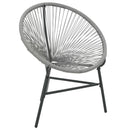 vidaXL szürke polyrattan kerti kagylószék