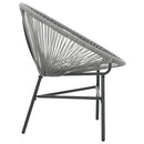 vidaXL szürke polyrattan kerti kagylószék