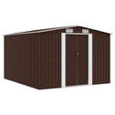 vidaXL barna fém kerti fészer 257 x 298 x 178 cm