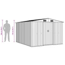 vidaXL barna fém kerti fészer 257 x 298 x 178 cm