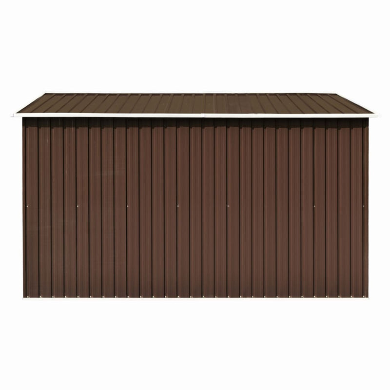 vidaXL barna fém kerti fészer 257 x 298 x 178 cm