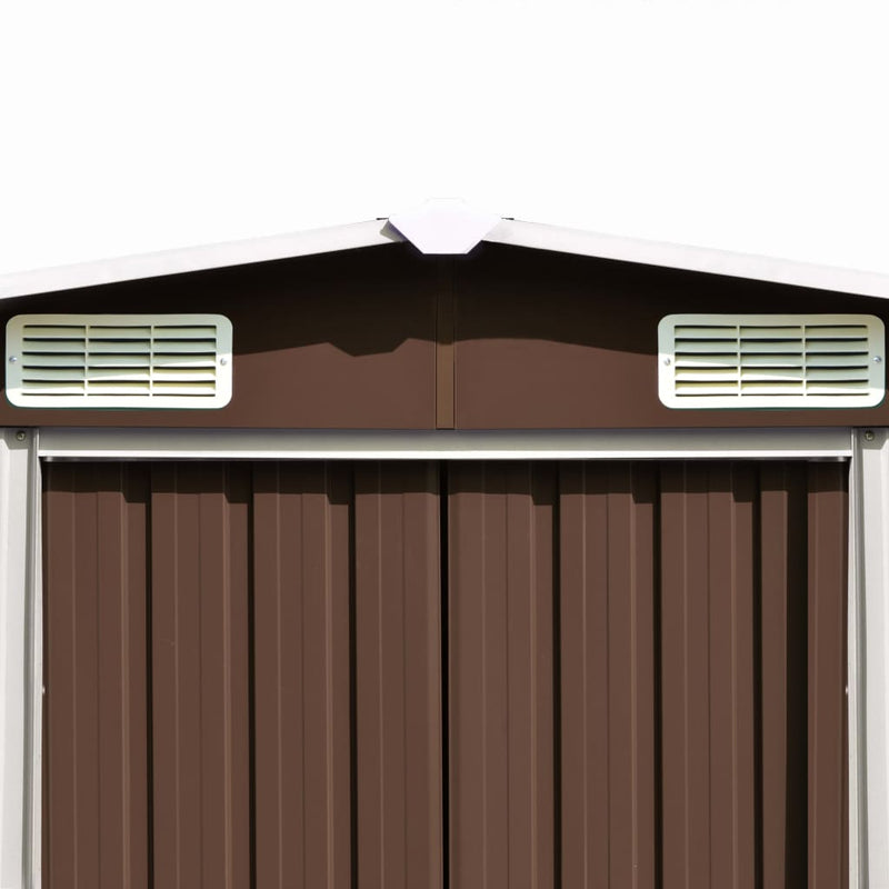 vidaXL barna fém kerti fészer 257 x 298 x 178 cm