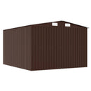 vidaXL barna fém kerti fészer 257 x 298 x 178 cm