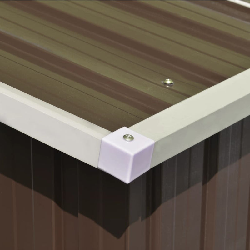 vidaXL barna fém kerti fészer 257 x 298 x 178 cm