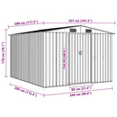 vidaXL barna fém kerti fészer 257 x 298 x 178 cm