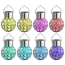 vidaXL 8 db függő napelemes lámpa RGB LED-égővel