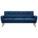 vidaXL 3 személyes kék szövetkanapé