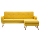vidaXL L-alakú sárga szövetkanapé 186 x 136 x 79 cm