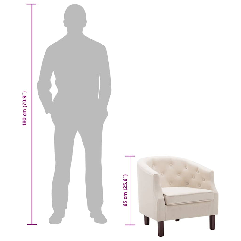 vidaXL bézsszínű szövetfotel