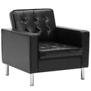 vidaXL fekete műbőr fotel 75 x 70 x 75 cm