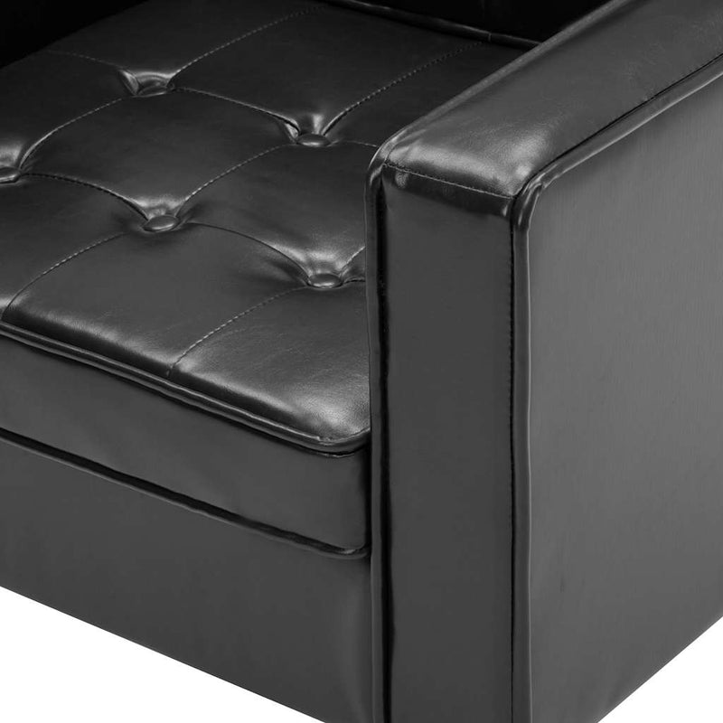 vidaXL fekete műbőr fotel 75 x 70 x 75 cm