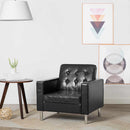 vidaXL fekete műbőr fotel 75 x 70 x 75 cm