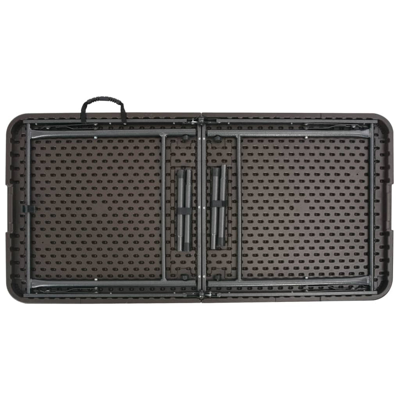 vidaXL barna rattan hatású HDPE összecsukható kerti asztal 120x60x74cm