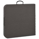 vidaXL barna rattan hatású HDPE összecsukható kerti asztal 120x60x74cm