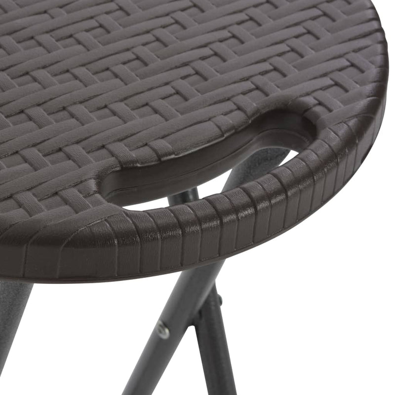 vidaXL 2 db barna összecsukható rattan küllemű HDPE és acél bárszék