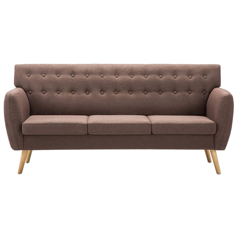 vidaXL 3 személyes barna szövet kanapé 172 x 70 x 82 cm