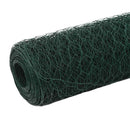 vidaXL zöld PVC-bevonatú acél csirkeháló drótkerítés 25 x 1,5 m