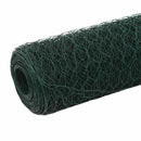 vidaXL zöld PVC-bevonatú acél csirkeháló drótkerítés 25 x 1,5 m
