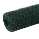vidaXL zöld PVC-bevonatú acél csirkeháló drótkerítés 25 x 1,2 m