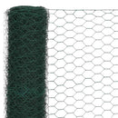 vidaXL zöld PVC-bevonatú acél csirkeháló drótkerítés 25 x 1,2 m