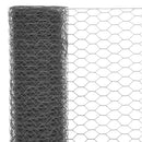 vidaXL szürke PVC-bevonatú acél csirkeháló drótkerítés 25 x 0,5 m