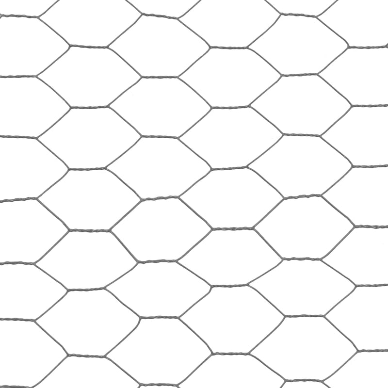 vidaXL szürke PVC-bevonatú acél csirkeháló drótkerítés 25 x 0,75 m