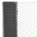 vidaXL szürke PVC-bevonatú acél csirkeháló drótkerítés 25 x 1 m