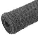 vidaXL szürke PVC-bevonatú acél csirkeháló drótkerítés 25 x 1,2 m