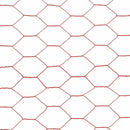 vidaXL piros PVC-bevonatú acél csirkeháló drótkerítés 25 x 1,5 m