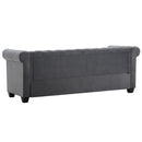 vidaXL szürke 3 személyes bársony Chesterfield kanapé 199x75x72 cm