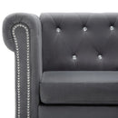 vidaXL szürke 3 személyes bársony Chesterfield kanapé 199x75x72 cm