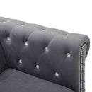 vidaXL szürke 3 személyes bársony Chesterfield kanapé 199x75x72 cm