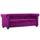 vidaXL bordó 3 személyes bársony Chesterfield kanapé 199 x 75 x 72 cm