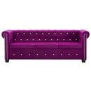vidaXL bordó 3 személyes bársony Chesterfield kanapé 199 x 75 x 72 cm